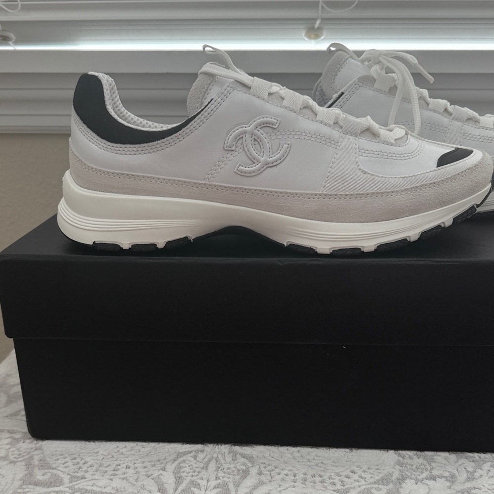 Designer Inspired 
White and Black Sneakers